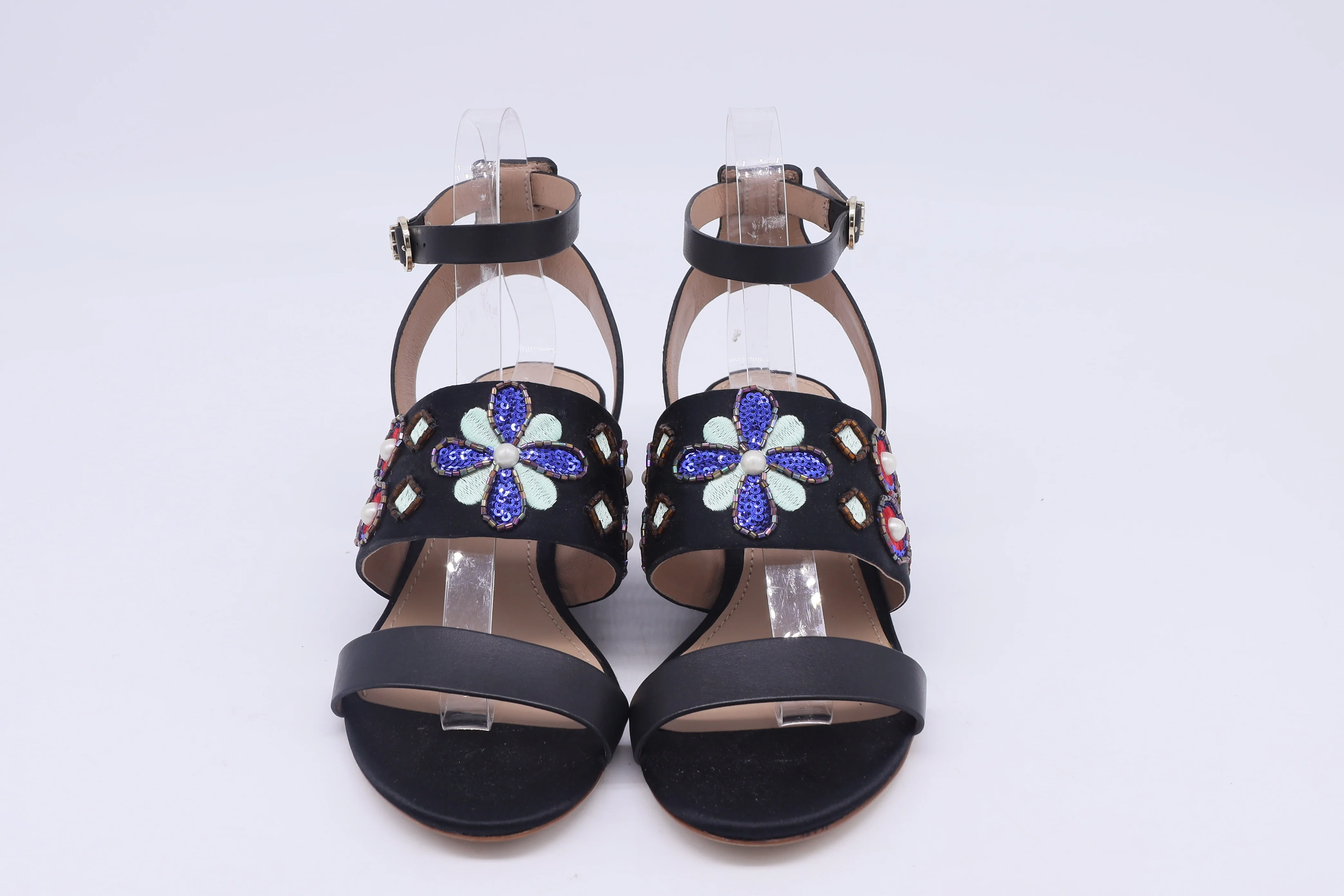 Women's Tory Burch Estella Wedge Sandals in Black Satin - Image 10