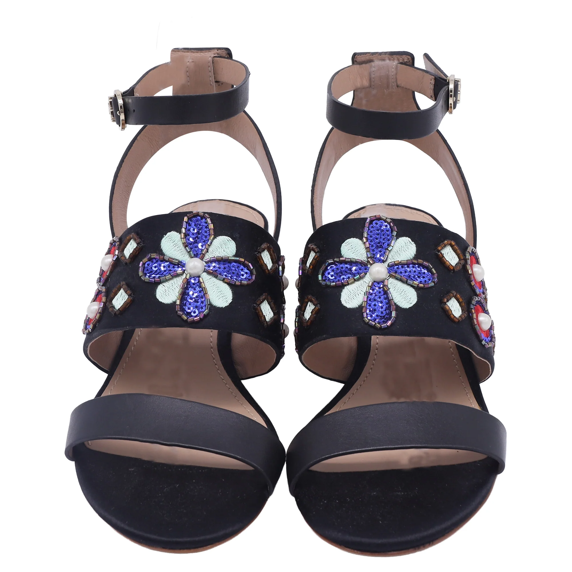Women's Tory Burch Estella Wedge Sandals in Black Satin - Image 2