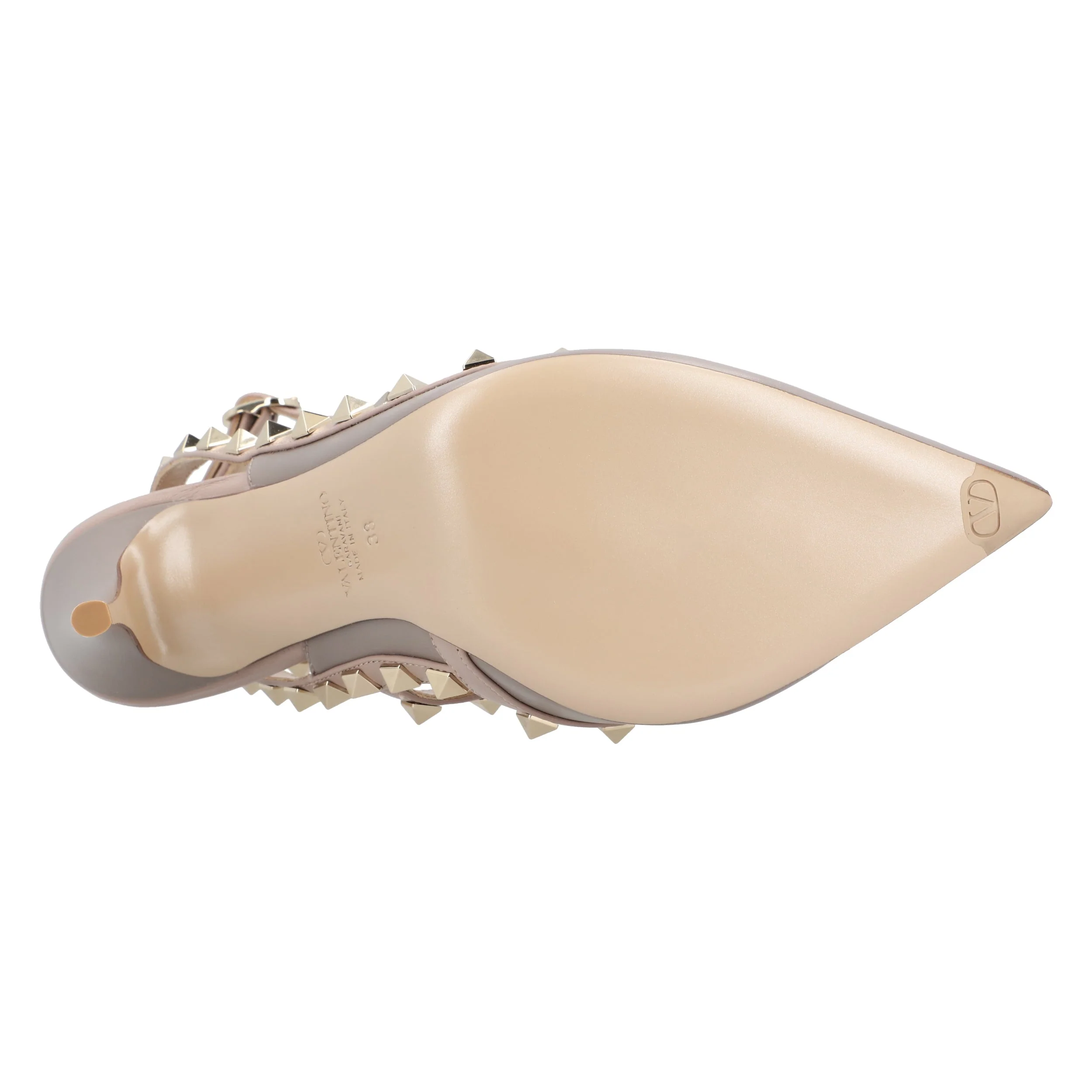 Women's Valentino Garavani Brown Leather Rockstud Pumps - Image 5