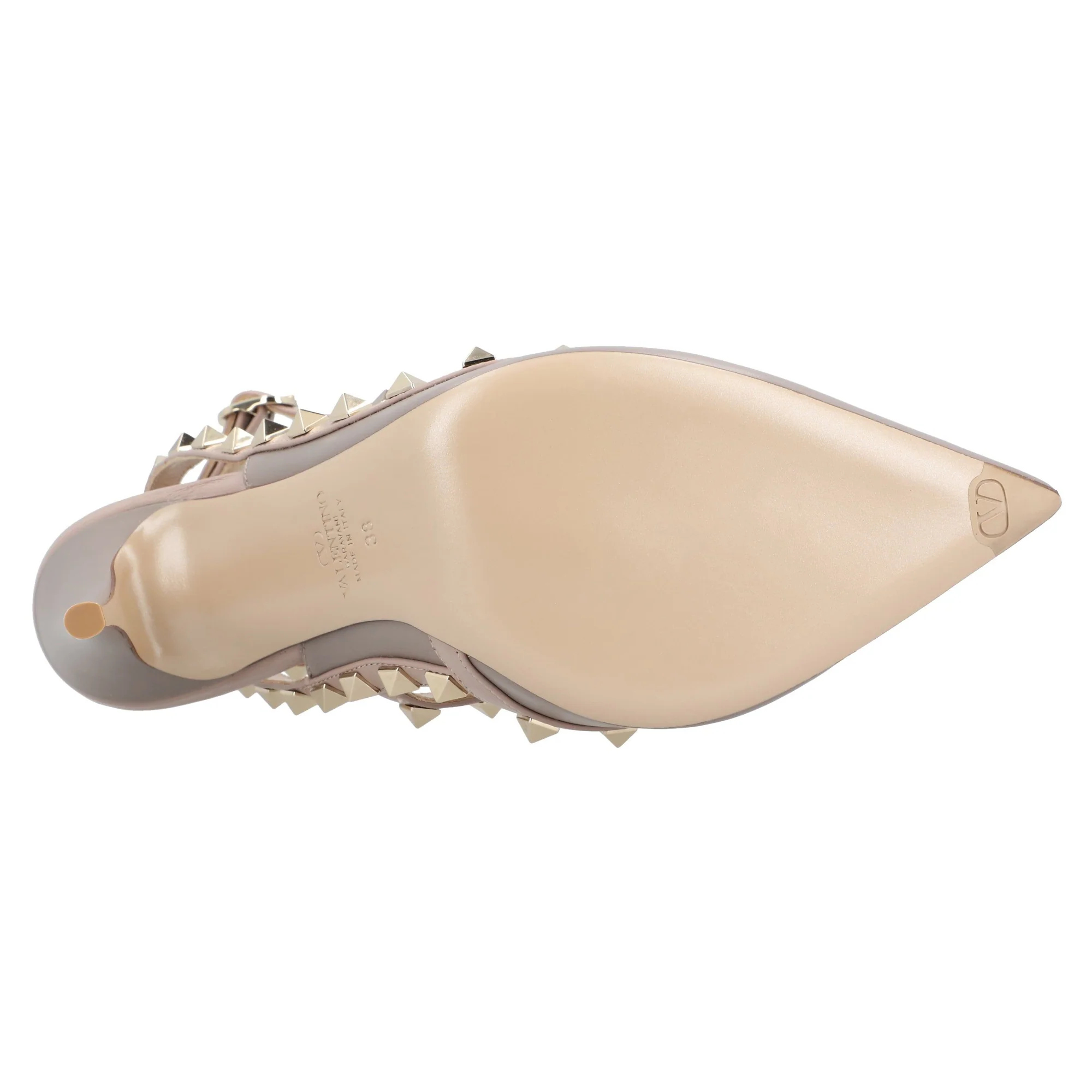 Women's Valentino Garavani Brown Leather Rockstud Pumps - Image 6