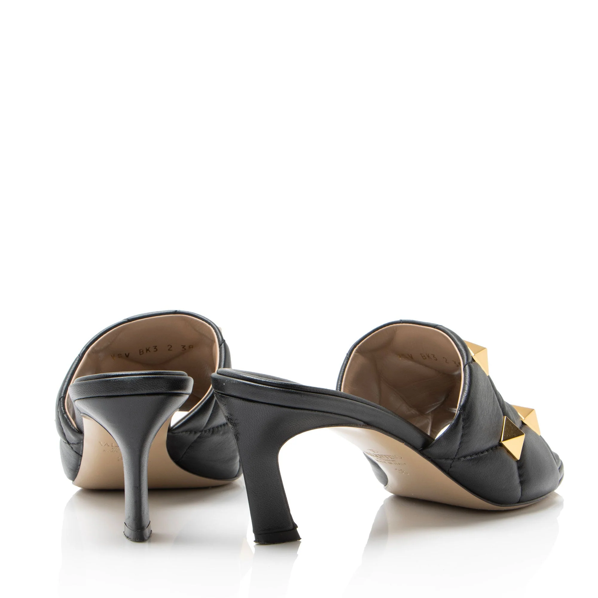 Women's Valentino Leather Roman Stud Mules - Size 8 / 38 - Image 3