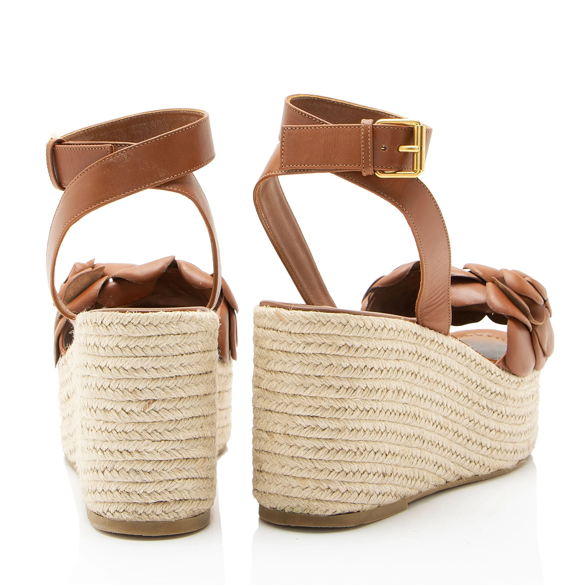 Women's Valentino Leather Rose Atelier 03 Espadrille Wedges - Size 8.5 / 38.5 - Image 3