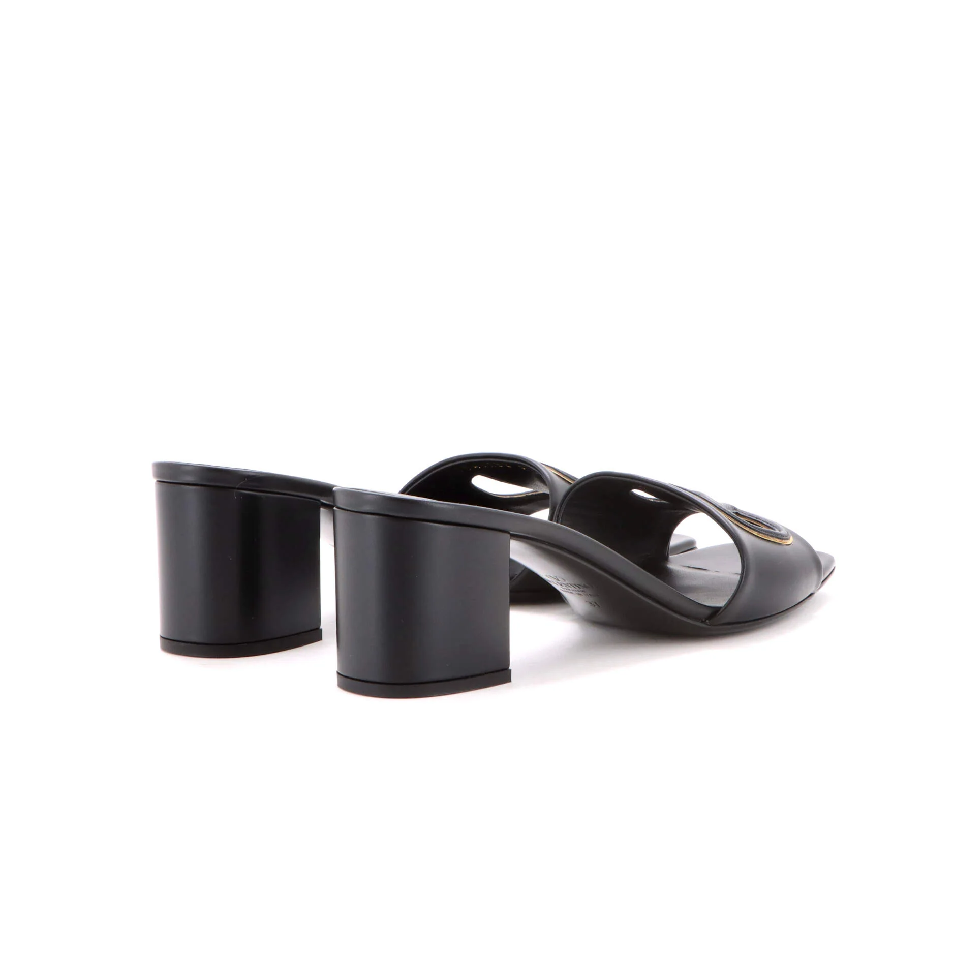 Women's VLogo Heeled Slide Sandals Leather - Image 3