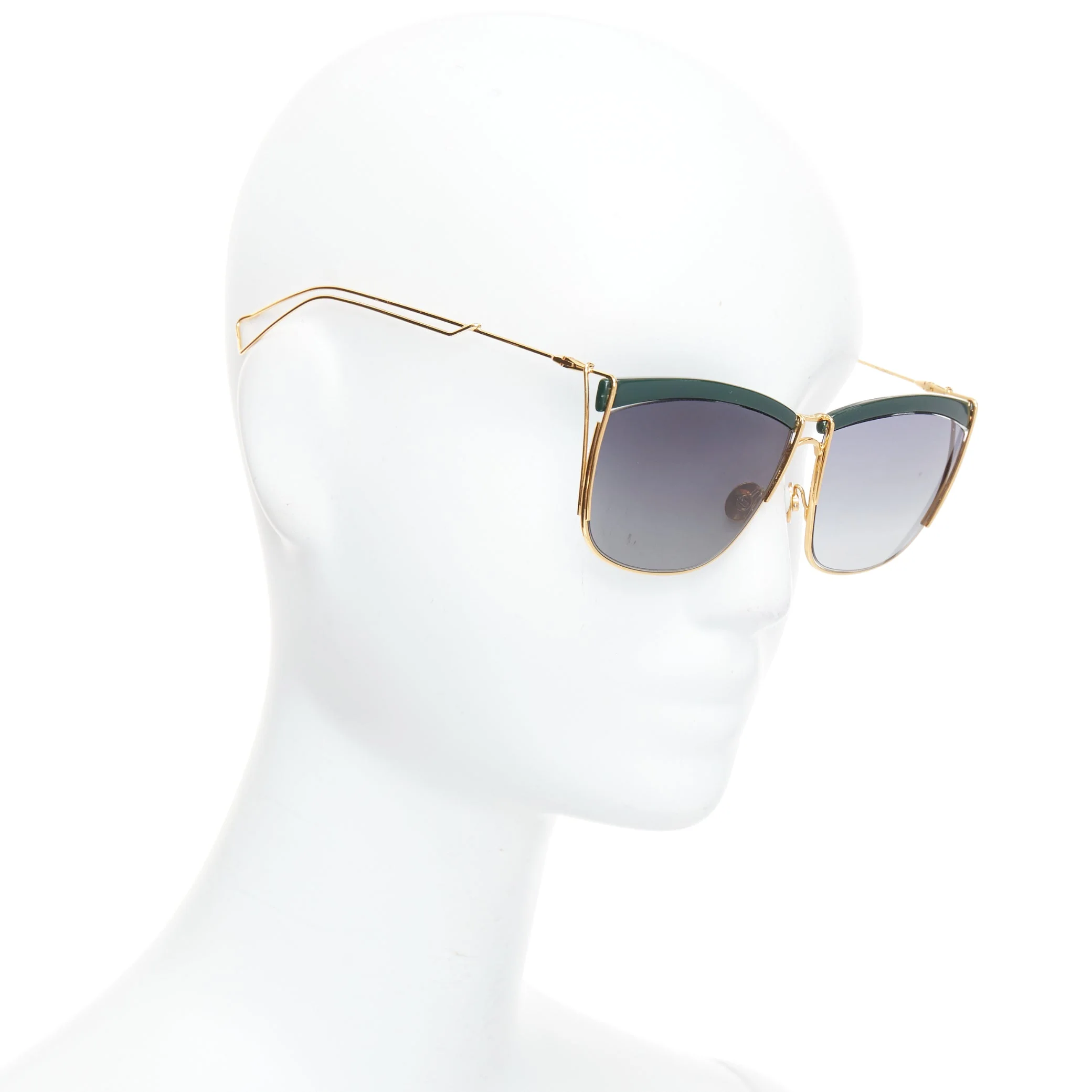 Dior green bridge gold squoval sunglasses - Image 7