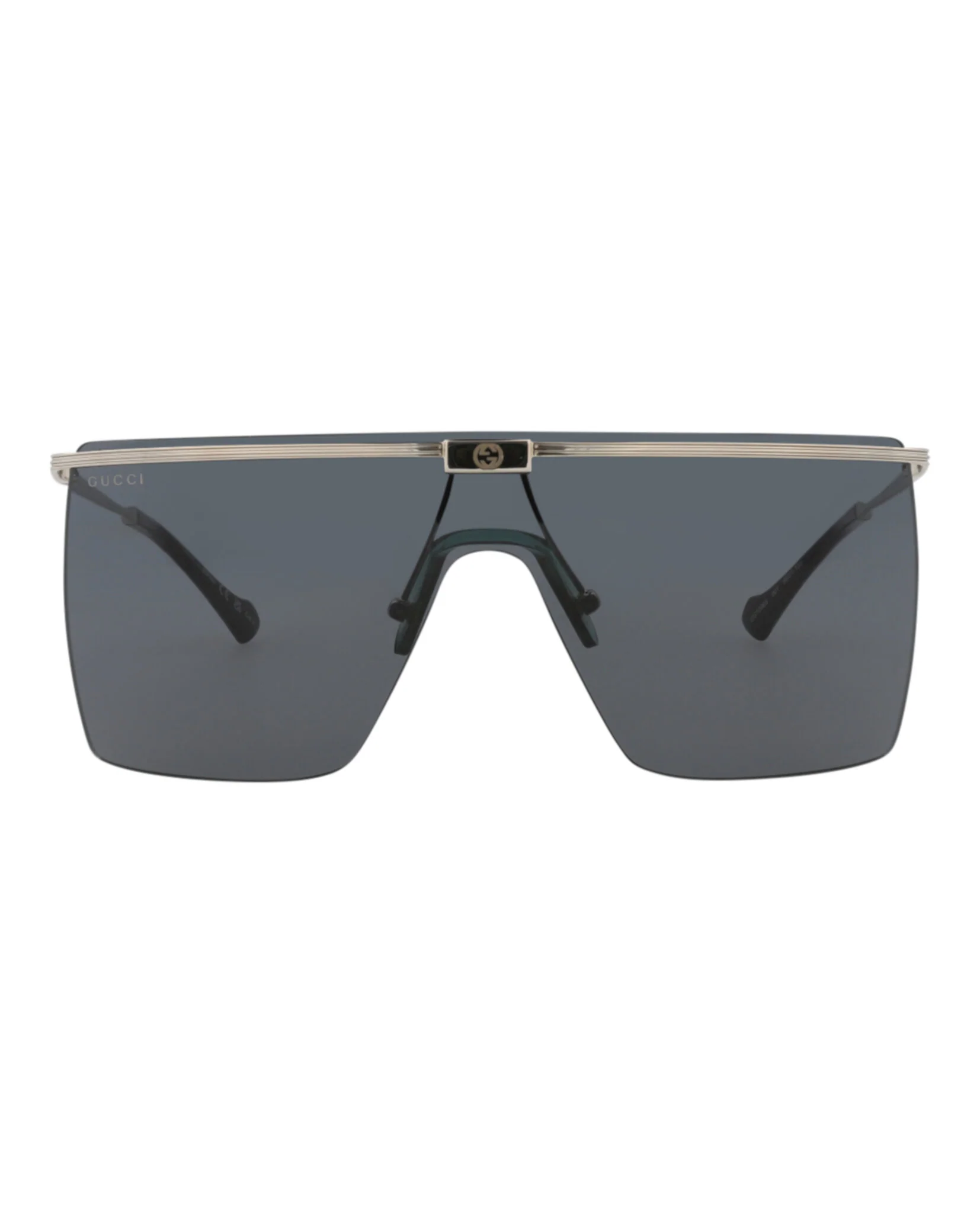 Shield-Frame Metal Sunglasses