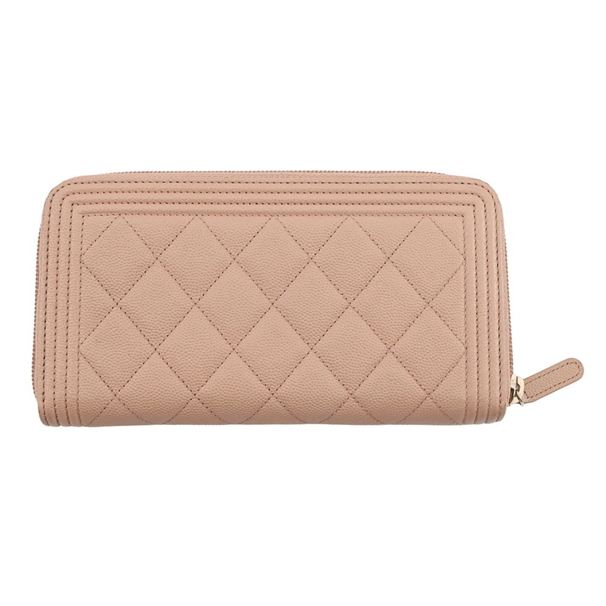 Boy Zip Around Wallet Quilted Caviar Long - Image 3