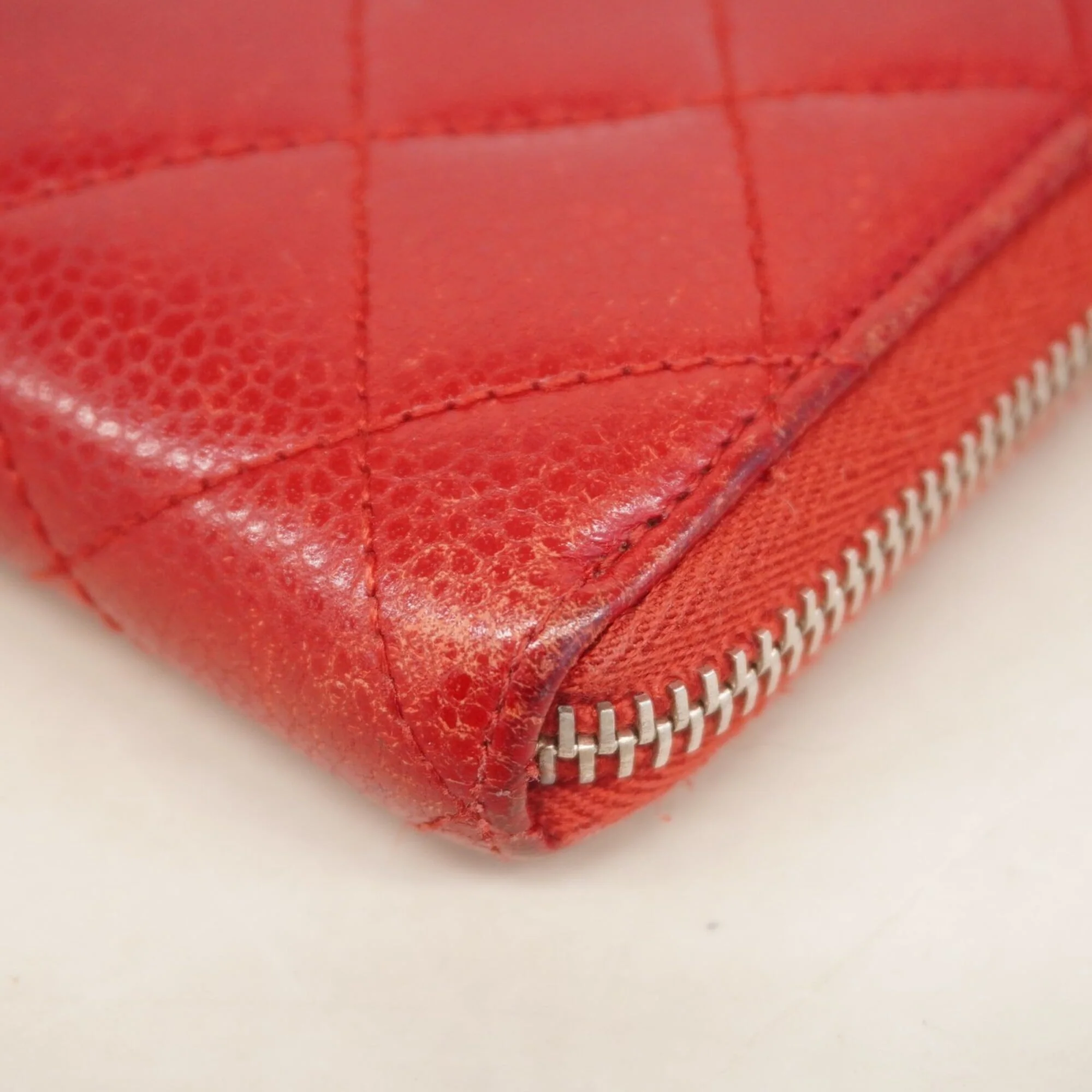 Zip Around Wallet Quilted Caviar Long - Image 5