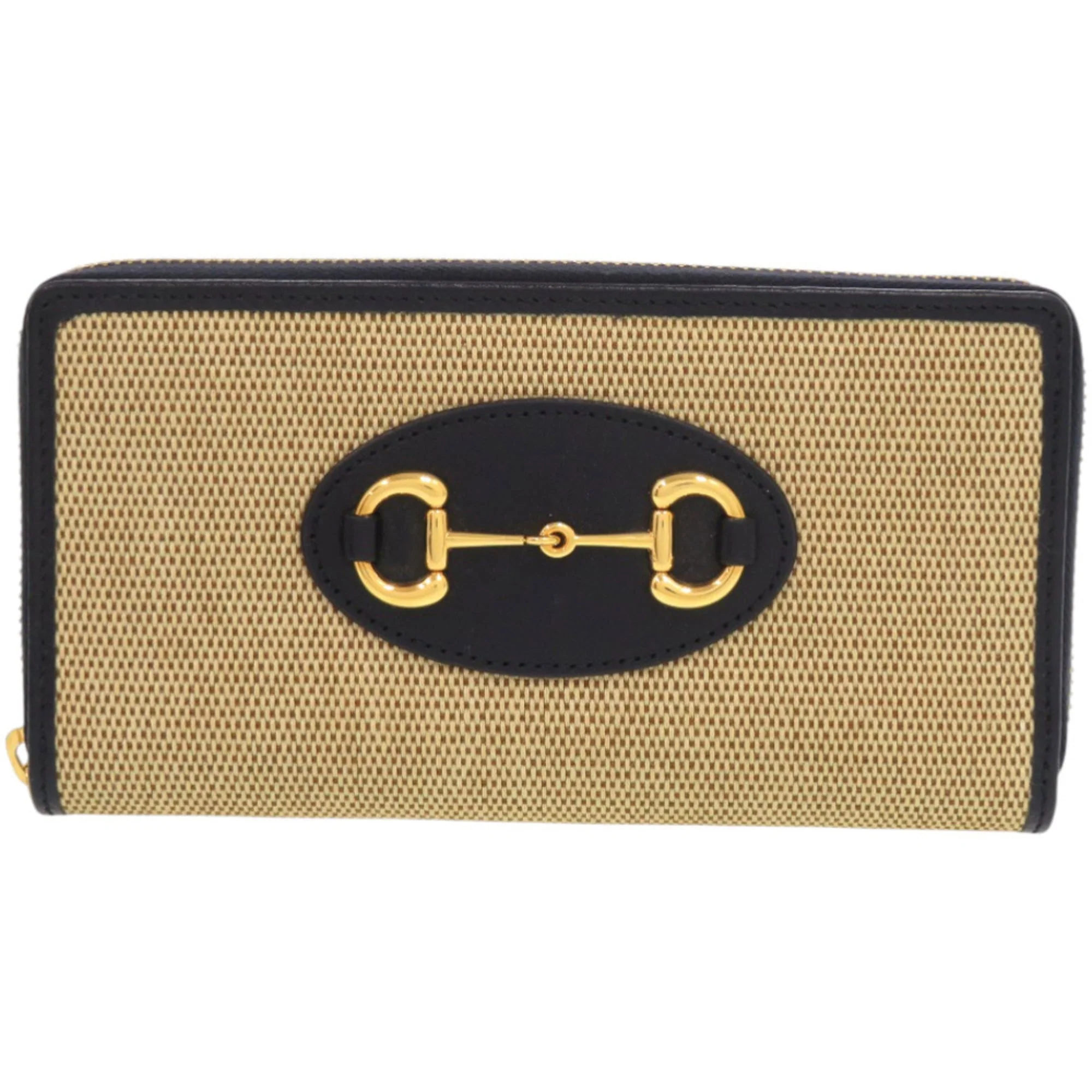Horsebit 1955 Zip Around Wallet Canvas with Leather Long