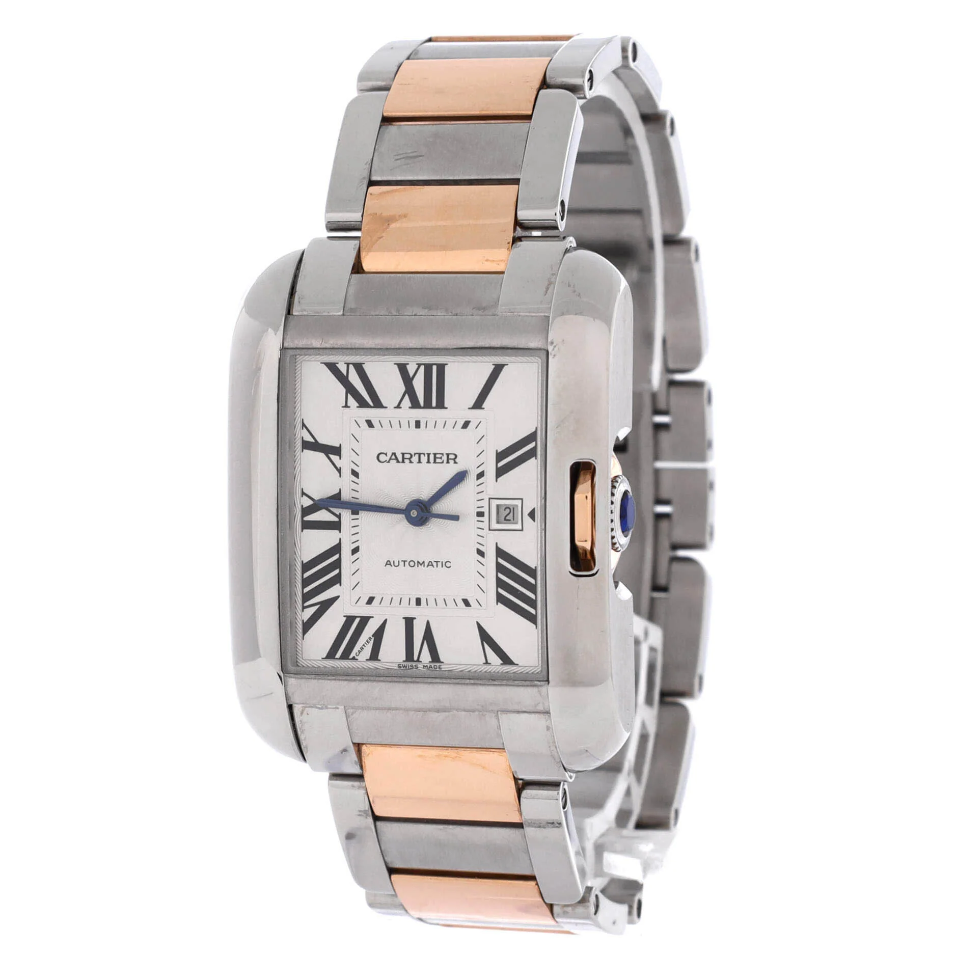 Tank Anglaise Automatic Watch Stainless Steel and Rose Gold 30 - Image 3