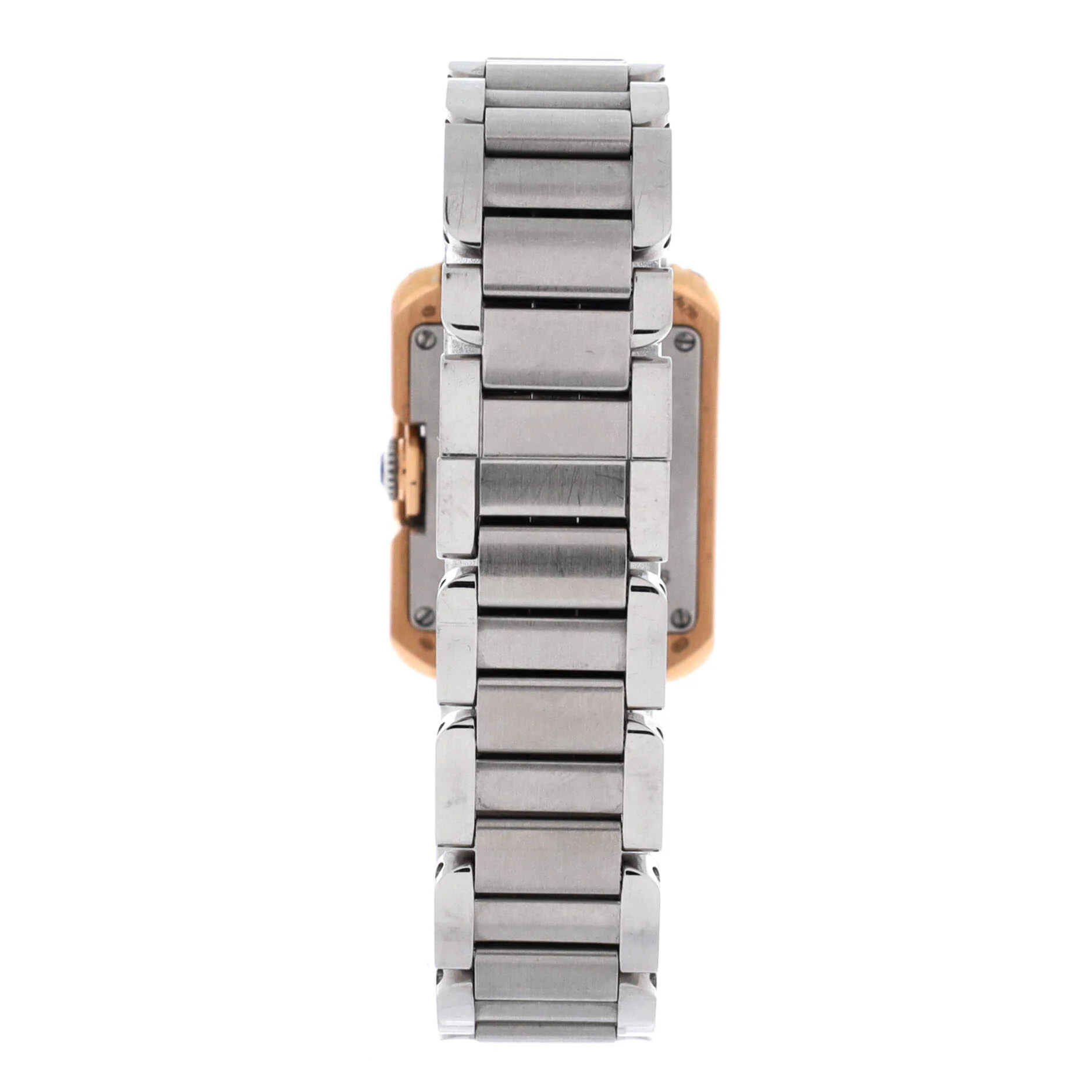 Tank Anglaise Quartz Watch Stainless Steel and Rose Gold with Diamond Bezel 23 - Image 4