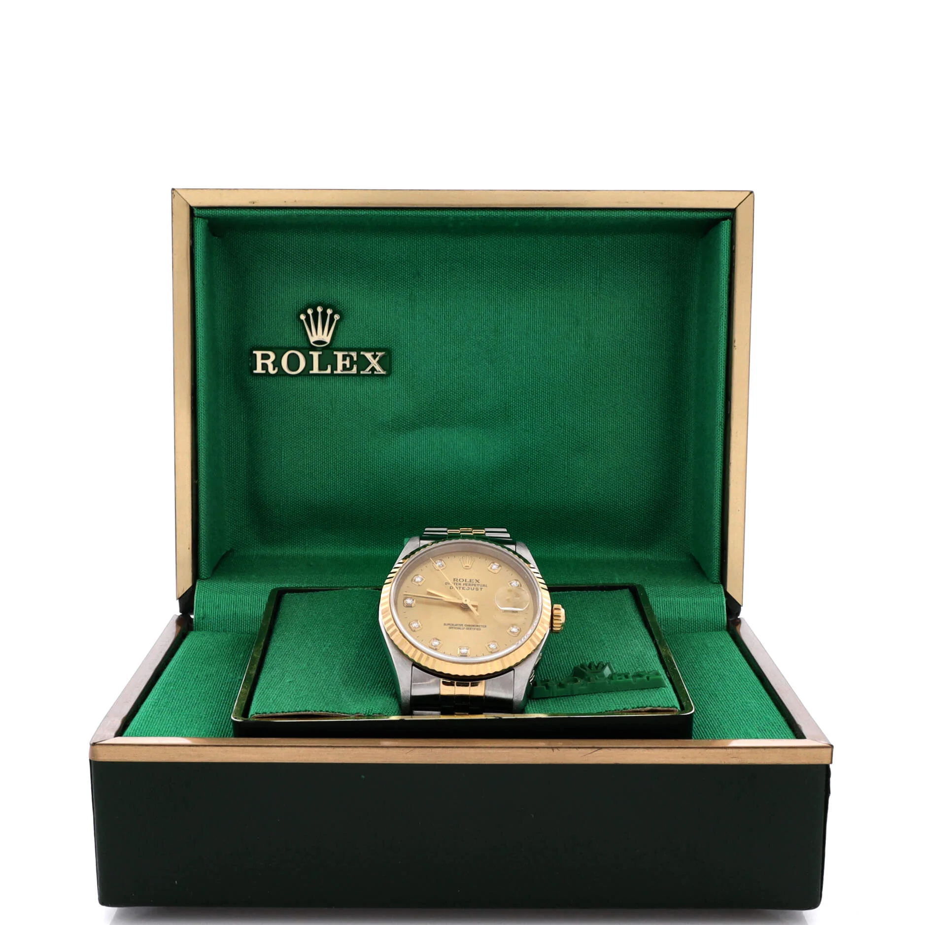 Oyster Perpetual Datejust Automatic Watch Stainless Steel and Yellow Gold with Diamond Markers 36 - Image 2